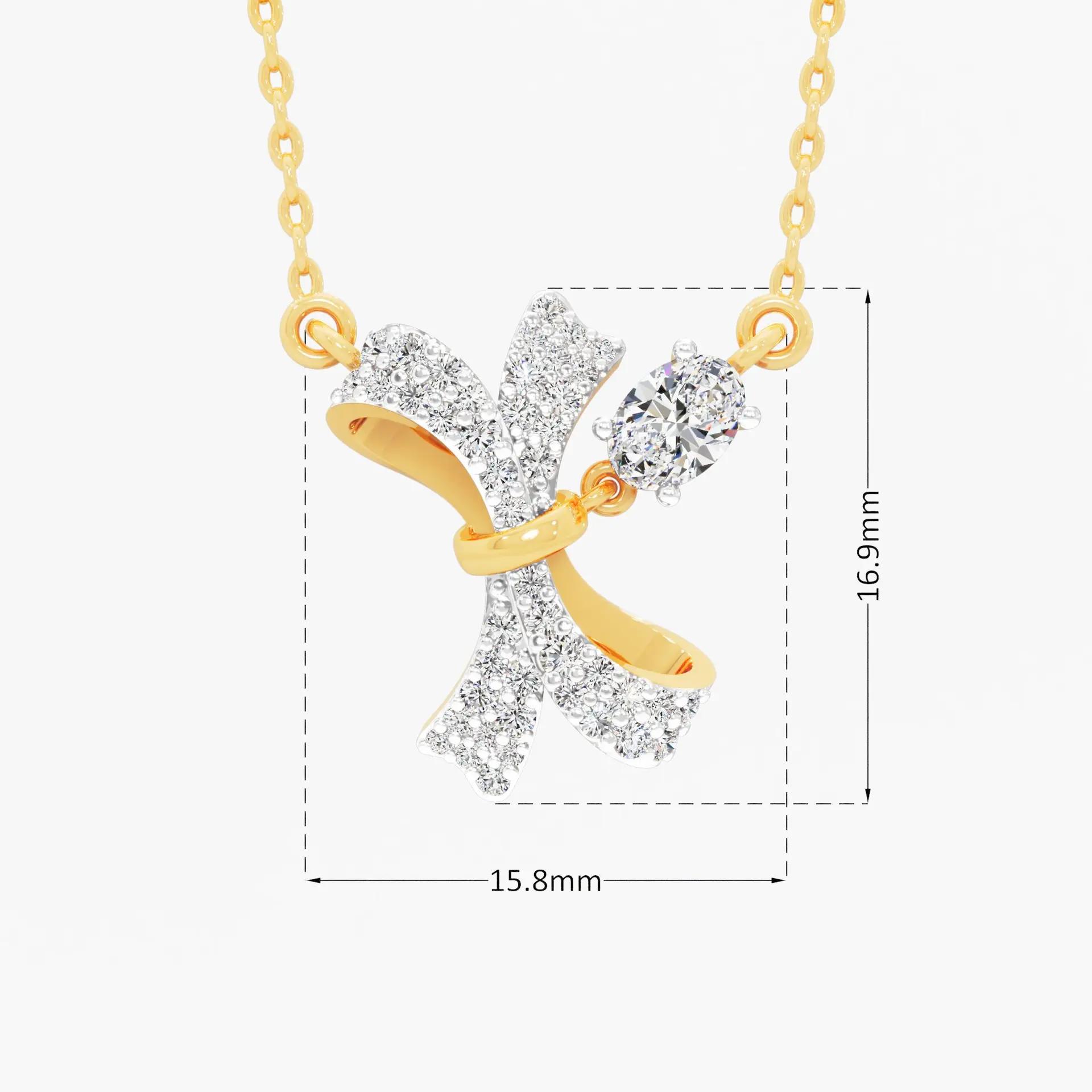 Oval Knotted Diamond Pendant - product media