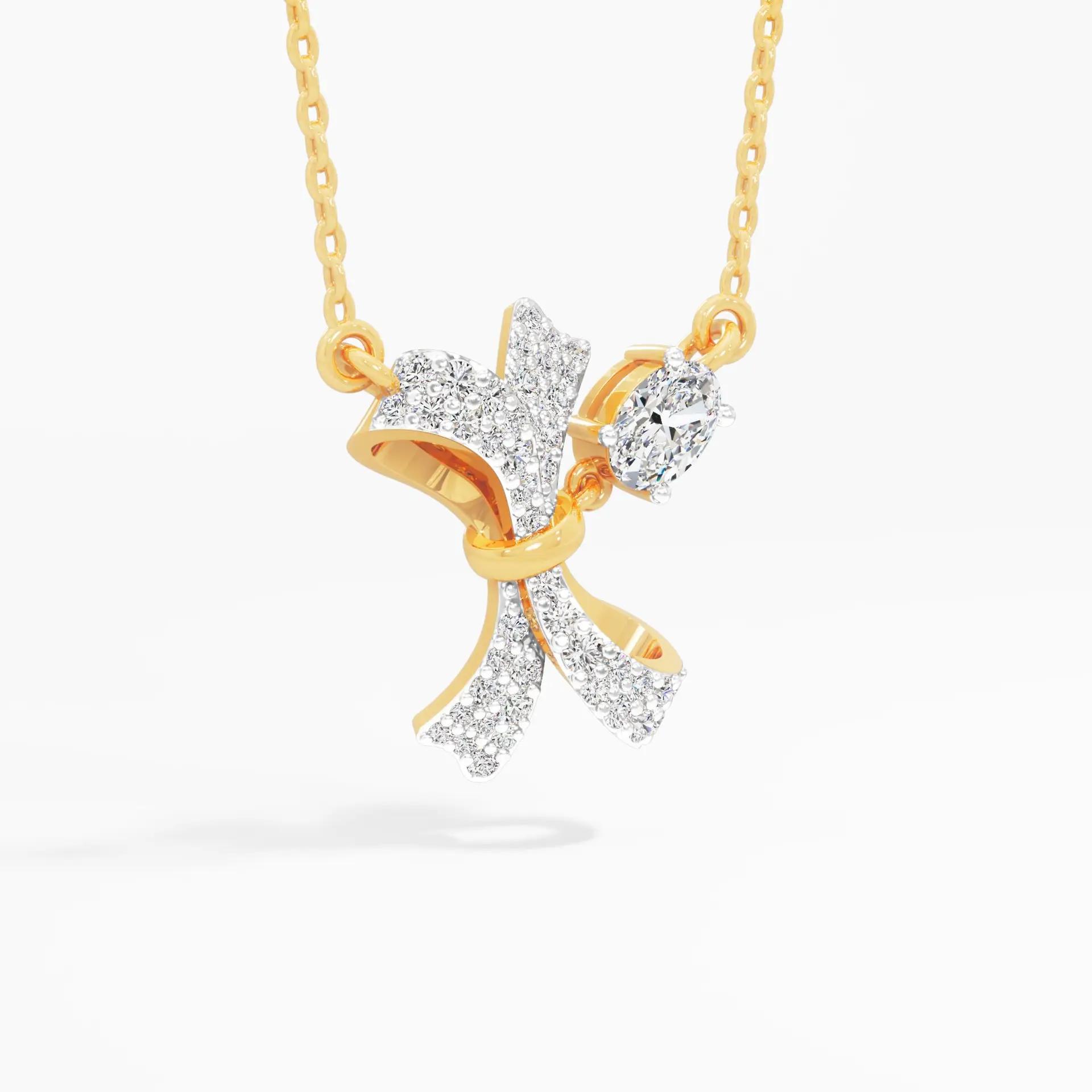 Oval Knotted Diamond Pendant - product media