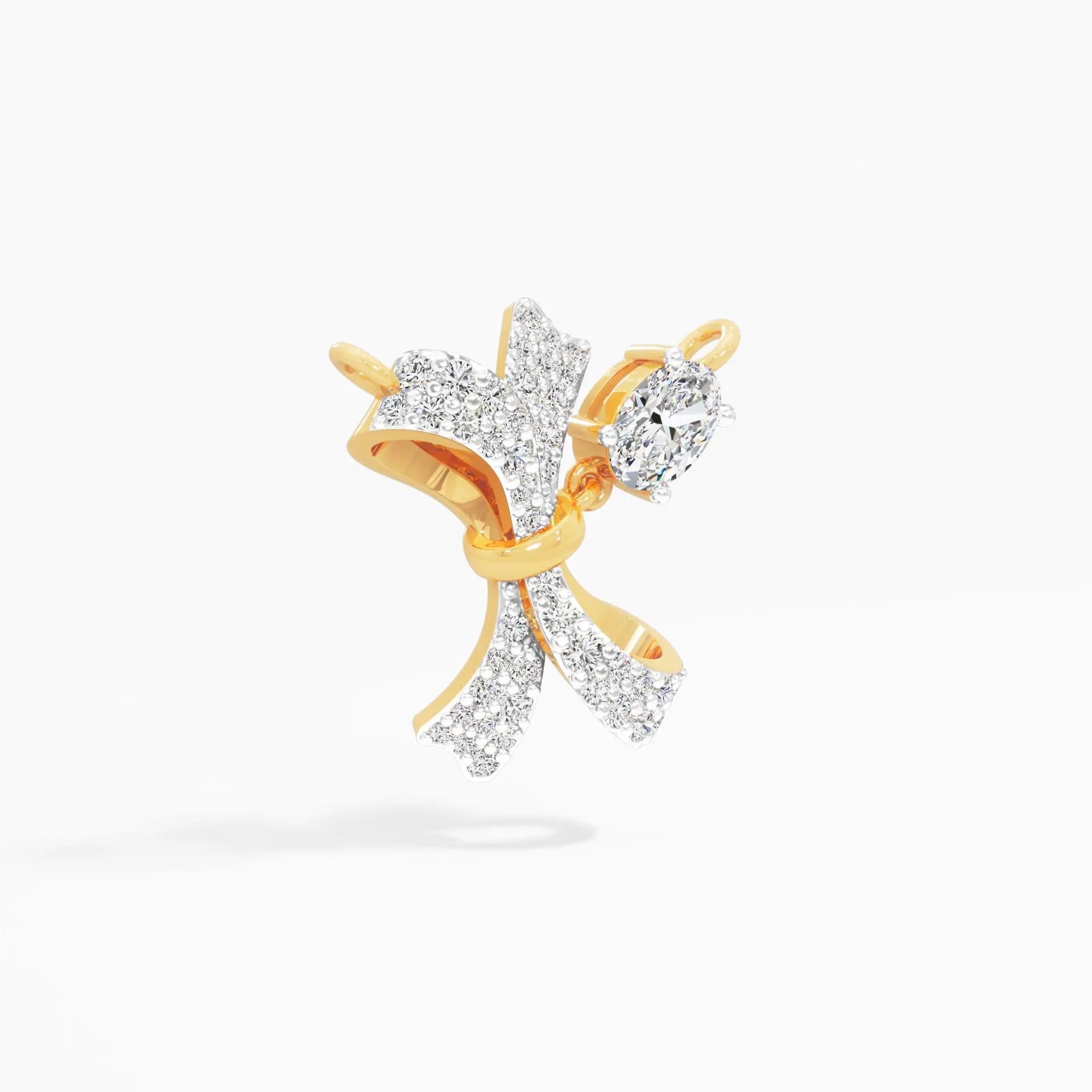 Oval Knotted Diamond Pendant - product media